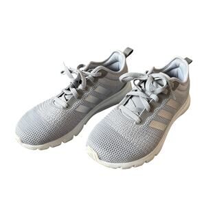 Women's Adidas Cloud Foam Comfort Tennis Shoes Sneakers Light Gray Size 9 Casual